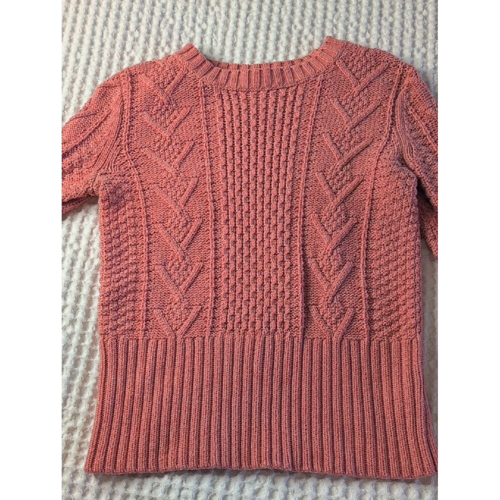 GAP Coral Cable Knit Crewneck Sweater Wool Blend